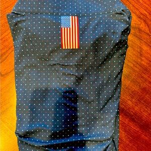 Rhoback Q Zip Mens XXXL Navy Blue American Flag Performance Pullover NWOT